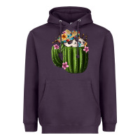 Plum Day Of The Dead Mexican Cactus Heavyweight Hoodie - FaDigitalArtStudio
