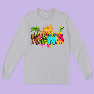 Summer Nana Long Sleeve Tee Designed By Ranaportraitstore