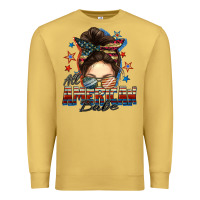 Antique Gold american babe messy bun Premium Sweatshirt - FaDigitalArtStudio