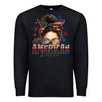 Black american babe messy bun Premium Sweatshirt - FaDigitalArtStudio