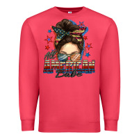 Cardinal american babe messy bun Premium Sweatshirt - FaDigitalArtStudio