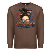 Chestnut american babe messy bun Premium Sweatshirt - FaDigitalArtStudio