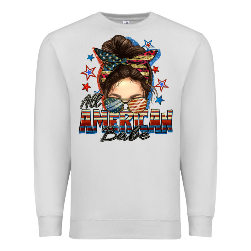 American Babe Messy Bun Premium Sweatshirt by FaDigitalArtStudio | Teevron