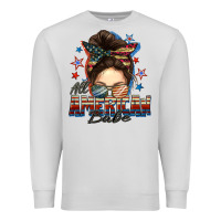 Dove Grey american babe messy bun Premium Sweatshirt - FaDigitalArtStudio