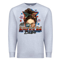 Heather Grey american babe messy bun Premium Sweatshirt - FaDigitalArtStudio
