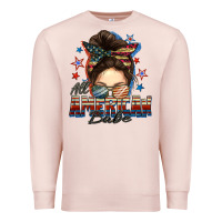 Pale Pink american babe messy bun Premium Sweatshirt - FaDigitalArtStudio
