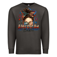Smoke american babe messy bun Premium Sweatshirt - FaDigitalArtStudio