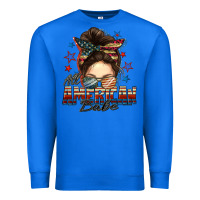 True Royal american babe messy bun Premium Sweatshirt - FaDigitalArtStudio