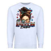 White american babe messy bun Premium Sweatshirt - FaDigitalArtStudio