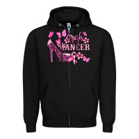 Black Crush Cancer with high heels Cancer Awareness Zipper Hoodie - HowdyJamesFarm