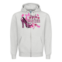 Crush Cancer With High Heels Cancer Awareness Zipper Hoodie | Teevron