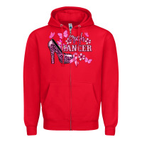 Red Crush Cancer with high heels Cancer Awareness Zipper Hoodie - HowdyJamesFarm