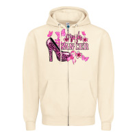 Sandshell Crush Cancer with high heels Cancer Awareness Zipper Hoodie - HowdyJamesFarm