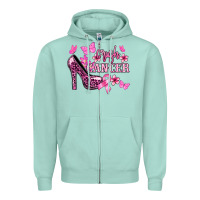 Seafoam Crush Cancer with high heels Cancer Awareness Zipper Hoodie - HowdyJamesFarm