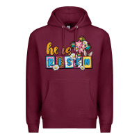 Burgundy Easter Day He is risen Premium Hoodie - OliviaCreatesArt