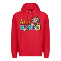 Red Easter Day He is risen Premium Hoodie - OliviaCreatesArt
