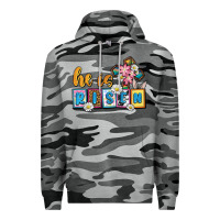 Slate Camo Easter Day He is risen Premium Hoodie - OliviaCreatesArt