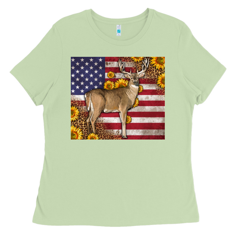 Western American Flag And Deer Ladies Tee by LillyAllenDesigns | Teevron