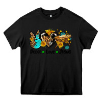 Black peace love jesus Heavy Core Tee - AdoDesignShop