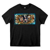 Black western cow turquoise’s white flowers license plate template Heavy Core Tee - BarkalooDesign