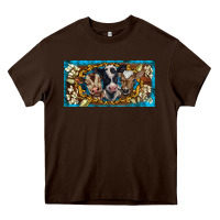 Chocolate Brown western cow turquoise’s white flowers license plate template Heavy Core Tee - BarkalooDesign