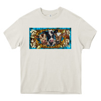Cream western cow turquoise’s white flowers license plate template Heavy Core Tee - BarkalooDesign