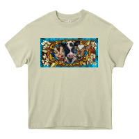 Mossy western cow turquoise’s white flowers license plate template Heavy Core Tee - BarkalooDesign