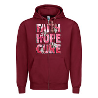 Burgundy faith hope cure breast cancer Zipper Hoodie - CowGirlArtShop