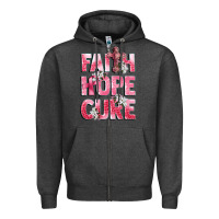 Charcoal Heather faith hope cure breast cancer Zipper Hoodie - CowGirlArtShop