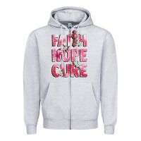 Heather Grey faith hope cure breast cancer Zipper Hoodie - CowGirlArtShop