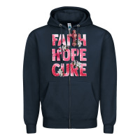 Navy faith hope cure breast cancer Zipper Hoodie - CowGirlArtShop