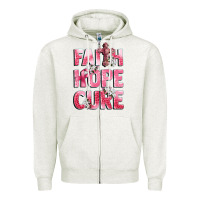 Oatmeal Heather faith hope cure breast cancer Zipper Hoodie - CowGirlArtShop