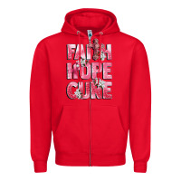 Red faith hope cure breast cancer Zipper Hoodie - CowGirlArtShop