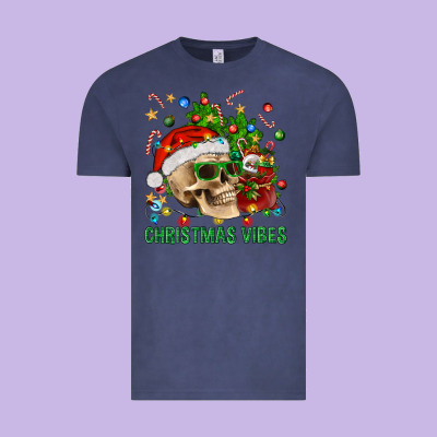 Christmas Vibes Vintage Tee Designed By Bundleandbundleshop