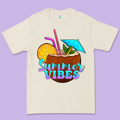 Summer Vibes Coconut Drink Premium Tee Designed By Jasminsmagicworld