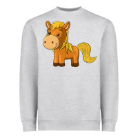 Heather Grey cute horse Heavyweight Sweatshirt - texasbilliewilder
