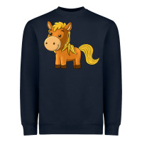 Navy cute horse Heavyweight Sweatshirt - texasbilliewilder