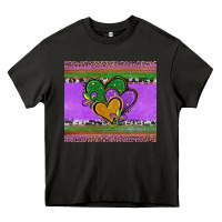 Asphalt mardi gras hearts and fleur de lis Heavy Core Tee - Jasminsmagicworld