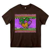Chocolate Brown mardi gras hearts and fleur de lis Heavy Core Tee - Jasminsmagicworld