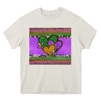 Cream mardi gras hearts and fleur de lis Heavy Core Tee - Jasminsmagicworld