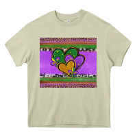 Mossy mardi gras hearts and fleur de lis Heavy Core Tee - Jasminsmagicworld