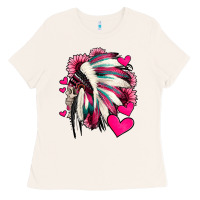 Bone indian headdress with hearts valentine's day Ladies Tee - Jasminsmagicworld