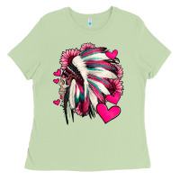 Matcha indian headdress with hearts valentine's day Ladies Tee - Jasminsmagicworld