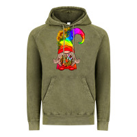 Vintage Olive LGBTQ+ Pride Gnome With Donut Vintage Hoodie - BundleAndBundleShop