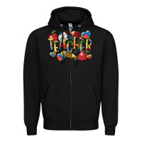 Black autism teacher Zipper Hoodie - CowGirlArtShop