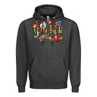 Charcoal Heather autism teacher Zipper Hoodie - CowGirlArtShop