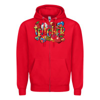 Red autism teacher Zipper Hoodie - CowGirlArtShop