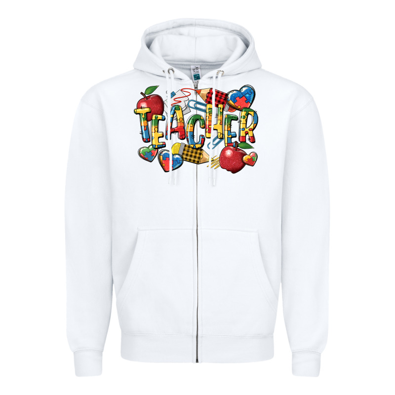 Autism Teacher Zipper Hoodie by CowGirlArtShop | Teevron