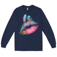 Navy Eared Turquoise Pink Easter Lips Long Sleeve Tee - Bettercallsaul