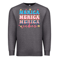 Charcoal Heather Merica vibes Premium Sweatshirt - FaDigitalArtStudio